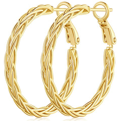 Artisan 14K Weave Hoop Earrings