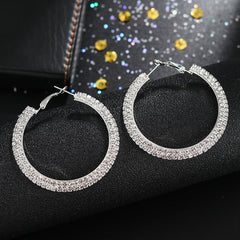 Chic Diamond Hoop Earrings