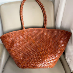 Artisan Leather Woven Bag