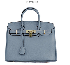 Platinum Lychee Leather Handbag