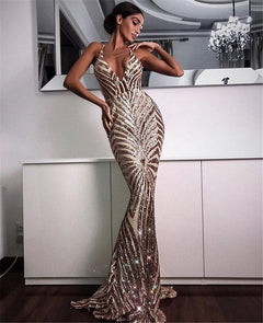 Glam Sequin Mermaid Maxi Dress