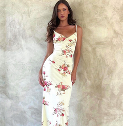 Chic Floral Lace Maxi Dress with Side Slits
