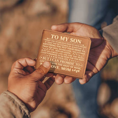 To My Son Promise (Yellow) – Leather Wallet