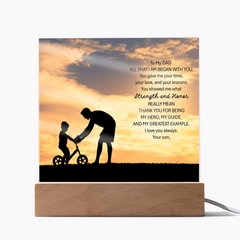 Thank You Gifts for Dad from Son -  Father's Day, Birthday Gifts To My Dad Acrylic Plaque with Wood Base, Home or Office Keepsake