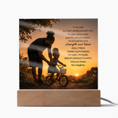 Thank You Gifts for Dad from Daughter - Father's Day, Birthday Gifts for Dad, To My Dad Acrylic Plaque with Wood Base, Home or Office Keepsake Presents for Dad