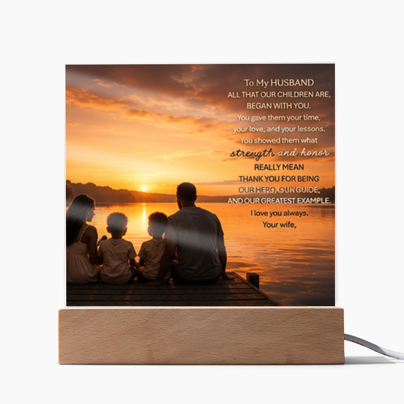 Thank You Gifts for Dad from Wife - Father's Day, Birthday Gifts for Dad, To Dad Acrylic Plaque with Wood Base, Home or Office Keepsake Presents for Dad