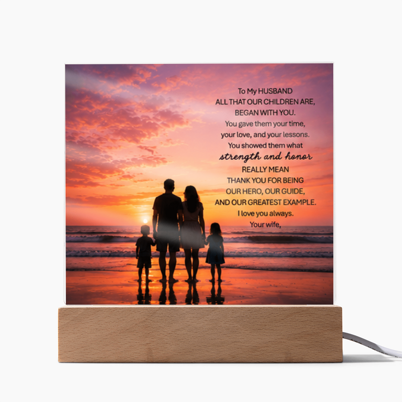 Thank You Gifts for Dad from Wife - Father's Day, Birthday Gifts for Dad, To Dad Acrylic Plaque with Wood Base, Home or Office Keepsake Presents for Dad
