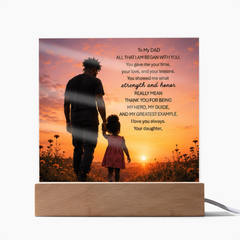 Thank You Gifts for Dad from Daughter - Father's Day, Birthday Gifts for Dad, To My Dad Acrylic Plaque with Wood Base, Home or Office Keepsake Presents for Dad