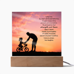 Thank You Gifts for Dad from Daughter - Father's Day, Birthday Gifts for Dad, To My Dad Acrylic Plaque with Wood Base, Home or Office Keepsake Presents for Dad