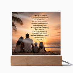 Thank You Gifts for Dad from Wife - Father's Day, Birthday Gifts for Dad, To Dad Acrylic Plaque with Wood Base, Home or Office Keepsake Presents for Dad