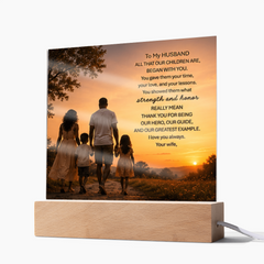 Thank You Gifts for Dad from Wife - Father's Day, Birthday Gifts for Dad, To Dad Acrylic Plaque with Wood Base, Home or Office Keepsake Presents for Dad