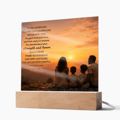 Thank You Gifts for Dad from Wife - Father's Day, Birthday Gifts for Dad, To Dad Acrylic Plaque with Wood Base, Home or Office Keepsake Presents for Dad