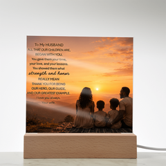 Thank You Gifts for Dad from Wife - Father's Day, Birthday Gifts for Dad, To Dad Acrylic Plaque with Wood Base, Home or Office Keepsake Presents for Dad