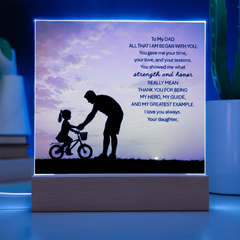Thank You Gifts for Dad from Daughter - Father's Day, Birthday Gifts for Dad, To My Dad Acrylic Plaque with Wood Base, Home or Office Keepsake Presents for Dad