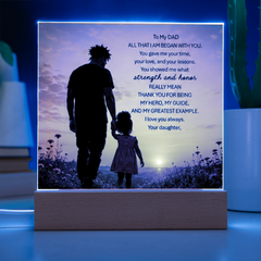 Thank You Gifts for Dad from Daughter - Father's Day, Birthday Gifts for Dad, To My Dad Acrylic Plaque with Wood Base, Home or Office Keepsake Presents for Dad