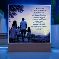 Thank You Gifts for Dad from Wife - Father's Day, Birthday Gifts for Dad, To Dad Acrylic Plaque with Wood Base, Home or Office Keepsake Presents for Dad