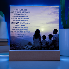 Thank You Gifts for Dad from Wife - Father's Day, Birthday Gifts for Dad, To Dad Acrylic Plaque with Wood Base, Home or Office Keepsake Presents for Dad