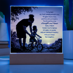 Thank You Gifts for Dad from Daughter - Father's Day, Birthday Gifts for Dad, To My Dad Acrylic Plaque with Wood Base, Home or Office Keepsake Presents for Dad