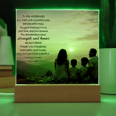 Thank You Gifts for Dad from Wife - Father's Day, Birthday Gifts for Dad, To Dad Acrylic Plaque with Wood Base, Home or Office Keepsake Presents for Dad