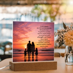 Thank You Gifts for Dad from Wife - Father's Day, Birthday Gifts for Dad, To Dad Acrylic Plaque with Wood Base, Home or Office Keepsake Presents for Dad