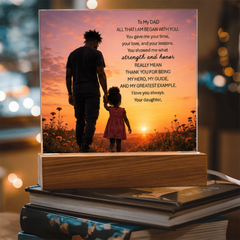 Thank You Gifts for Dad from Daughter - Father's Day, Birthday Gifts for Dad, To My Dad Acrylic Plaque with Wood Base, Home or Office Keepsake Presents for Dad