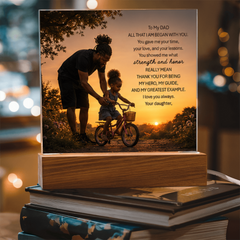 Thank You Gifts for Dad from Daughter - Father's Day, Birthday Gifts for Dad, To My Dad Acrylic Plaque with Wood Base, Home or Office Keepsake Presents for Dad