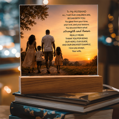 Thank You Gifts for Dad from Wife - Father's Day, Birthday Gifts for Dad, To Dad Acrylic Plaque with Wood Base, Home or Office Keepsake Presents for Dad