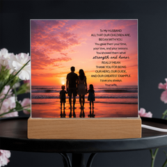Thank You Gifts for Dad from Wife - Father's Day, Birthday Gifts for Dad, To Dad Acrylic Plaque with Wood Base, Home or Office Keepsake Presents for Dad