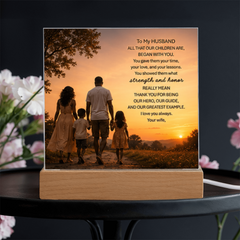 Thank You Gifts for Dad from Wife - Father's Day, Birthday Gifts for Dad, To Dad Acrylic Plaque with Wood Base, Home or Office Keepsake Presents for Dad