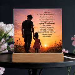 Thank You Gifts for Dad from Daughter - Father's Day, Birthday Gifts for Dad, To My Dad Acrylic Plaque with Wood Base, Home or Office Keepsake Presents for Dad