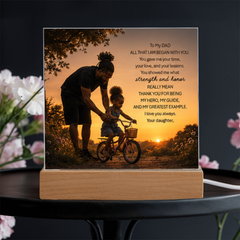 Thank You Gifts for Dad from Daughter - Father's Day, Birthday Gifts for Dad, To My Dad Acrylic Plaque with Wood Base, Home or Office Keepsake Presents for Dad