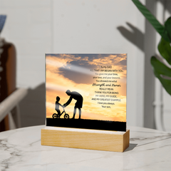 Thank You Gifts for Dad from Son -  Father's Day, Birthday Gifts To My Dad Acrylic Plaque with Wood Base, Home or Office Keepsake