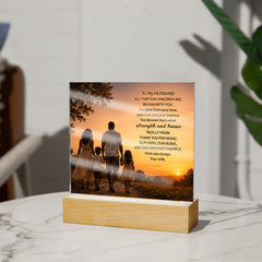 Thank You Gifts for Dad from Wife - Father's Day, Birthday Gifts for Dad, To Dad Acrylic Plaque with Wood Base, Home or Office Keepsake Presents for Dad