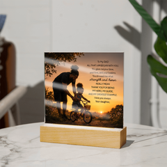 Thank You Gifts for Dad from Daughter - Father's Day, Birthday Gifts for Dad, To My Dad Acrylic Plaque with Wood Base, Home or Office Keepsake Presents for Dad
