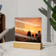 Thank You Gifts for Dad from Wife - Father's Day, Birthday Gifts for Dad, To Dad Acrylic Plaque with Wood Base, Home or Office Keepsake Presents for Dad