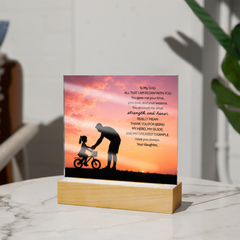Thank You Gifts for Dad from Daughter - Father's Day, Birthday Gifts for Dad, To My Dad Acrylic Plaque with Wood Base, Home or Office Keepsake Presents for Dad