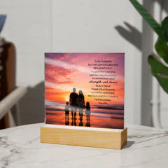 Thank You Gifts for Dad from Wife - Father's Day, Birthday Gifts for Dad, To Dad Acrylic Plaque with Wood Base, Home or Office Keepsake Presents for Dad