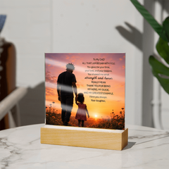 Thank You Gifts for Dad from Daughter - Father's Day, Birthday Gifts for Dad, To My Dad Acrylic Plaque with Wood Base, Home or Office Keepsake Presents for Dad