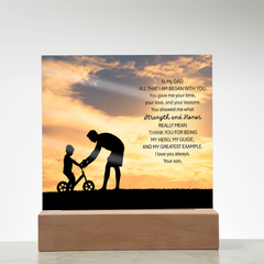 Thank You Gifts for Dad from Son -  Father's Day, Birthday Gifts To My Dad Acrylic Plaque with Wood Base, Home or Office Keepsake
