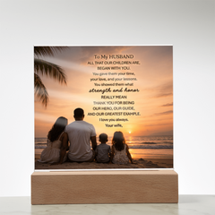Thank You Gifts for Dad from Wife - Father's Day, Birthday Gifts for Dad, To Dad Acrylic Plaque with Wood Base, Home or Office Keepsake Presents for Dad
