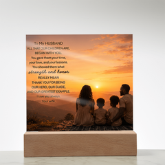 Thank You Gifts for Dad from Wife - Father's Day, Birthday Gifts for Dad, To Dad Acrylic Plaque with Wood Base, Home or Office Keepsake Presents for Dad
