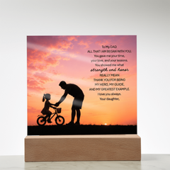 Thank You Gifts for Dad from Daughter - Father's Day, Birthday Gifts for Dad, To My Dad Acrylic Plaque with Wood Base, Home or Office Keepsake Presents for Dad