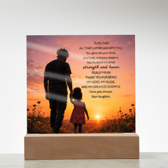 Thank You Gifts for Dad from Daughter - Father's Day, Birthday Gifts for Dad, To My Dad Acrylic Plaque with Wood Base, Home or Office Keepsake Presents for Dad