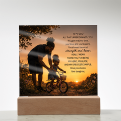 Thank You Gifts for Dad from Daughter - Father's Day, Birthday Gifts for Dad, To My Dad Acrylic Plaque with Wood Base, Home or Office Keepsake Presents for Dad