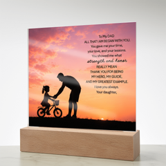 Thank You Gifts for Dad from Daughter - Father's Day, Birthday Gifts for Dad, To My Dad Acrylic Plaque with Wood Base, Home or Office Keepsake Presents for Dad