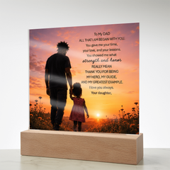 Thank You Gifts for Dad from Daughter - Father's Day, Birthday Gifts for Dad, To My Dad Acrylic Plaque with Wood Base, Home or Office Keepsake Presents for Dad
