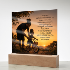 Thank You Gifts for Dad from Daughter - Father's Day, Birthday Gifts for Dad, To My Dad Acrylic Plaque with Wood Base, Home or Office Keepsake Presents for Dad