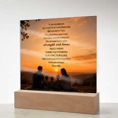 Thank You Gifts for Dad from Wife - Father's Day, Birthday Gifts for Dad, To Dad Acrylic Plaque with Wood Base, Home or Office Keepsake Presents for Dad