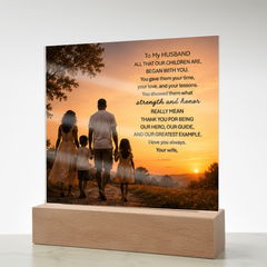Thank You Gifts for Dad from Wife - Father's Day, Birthday Gifts for Dad, To Dad Acrylic Plaque with Wood Base, Home or Office Keepsake Presents for Dad