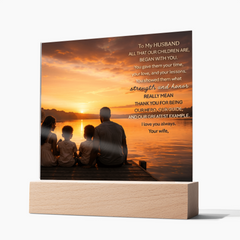 Thank You Gifts for Dad from Wife - Father's Day, Birthday Gifts for Dad, To Dad Acrylic Plaque with Wood Base, Home or Office Keepsake Presents for Dad